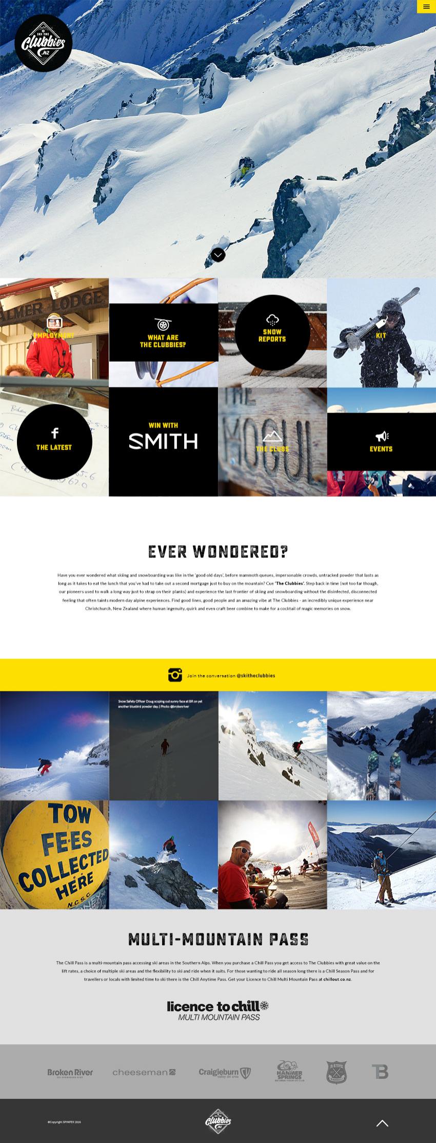 Ski The Clubbies Website Design